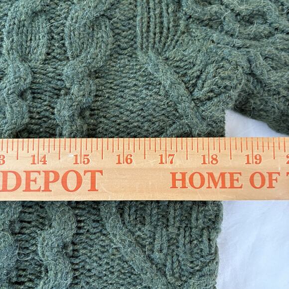 Polo Ralph Lauren Cable Knit Cowl Neck Green Sweater Wool/Alpaca Fits Medium - Picture 12 of 14